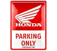 Nostalgic-Art Targhe Vintage, Honda MC - Parking Only - Idea regalo per amanti di motociclisti, in metallo, Design retrò per decorazione, 30 x 40 cm