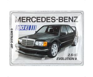Nostalgic-Art Targa retrò, 30 x 40 cm, Mercedes-Benz - 190 E 2.5-16 Evolution II - Idee regalo per amanti Mercedes-Benz, Official License Product (OLP), in metallo, design vintage