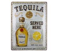 Nostalgic-Art Targa retrò, 30 x 40 cm, Tequila Served Here - Idee Regalo Accessori da Bar, in Metallo, Design Vintage