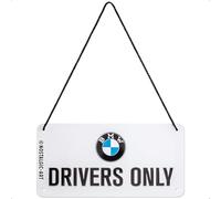 Nostalgic-Art Targa retrò da appendere, 10 x 20 cm, BMW - Drivers Only | original BMW license product (OLP), in metallo, design vintage, Idea regalo per fan di BMW