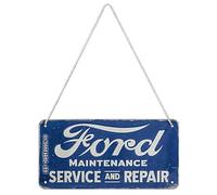 Nostalgic-Art Targa retrò da appendere, 10 x 20 cm, Ford - Service & Repair | original Ford license product (OLP), in metallo, design vintage, Idea regalo per fan di Ford