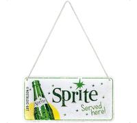 Nostalgic-Art Targa retrò da appendere, 10 x 20 cm, Sprite - Served Here | original Sprite license product (OLP), in metallo, design vintage, Idea regalo per il bar di casa