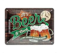 Nostalgic-Art Targa Vintage Beer O' Clock Glasses - Idea Regalo per Amanti della Birra, in Metallo, Design Retro per Decorazione, 15 x 20 cm