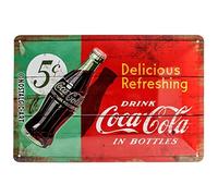 Nostalgic-Art Targa Vintage Cola - Delicious - Idea Regalo per Amanti della Coca, Metallo, Design Retro per Decorazione, 20 x 30 cm