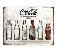 Nostalgic-Art Targa Vintage Cola - Bottle Timeline - Idea Regalo per Amanti della Coca, in Metallo, Design Retro per Decorazione, 30 x 40 cm