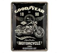 Nostalgic-Art Targa Vintage Goodyear - Motorcycle - Idea regalo per amanti di auto e moto, in metallo, Design retro per decorazione, 15 x 20 cm