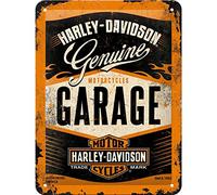 Nostalgic-Art Targa Vintage Harley-Davidson Garage - Idea Regalo per Amanti di Moto, in Metallo, Design Retro per Decorazione, 15 x 20 cm