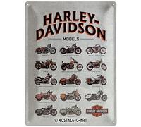 Nostalgic-Art Targa Vintage Harley-Davidson - Model Chart - Idea Regalo per Amanti di Moto, in Metallo, Design Retro per Decorazione, 30 x 40 cm