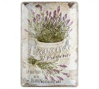Nostalgic-Art Targa Vintage Home & Country - Lavande de Provence - Idea Regalo per la Cucina, Metallo, Design Retro per Decorazione, 20 x 30 cm