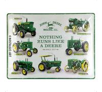 Nostalgic-Art Targa Vintage John Deere - Model Chart - Idea Regalo per Amanti dei trattori, in Metallo, Design Retro per Decorazione, 30 x 40 cm