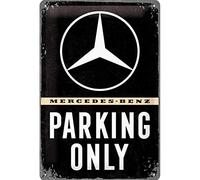 Nostalgic-Art Targa Vintage Mercedes-Benz - Parking Only - Idea regalo per amanti di accessori per auto, in metallo, Design retro, 20 x 30 cm