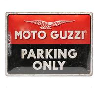 Nostalgic-Art Targa Vintage Moto Guzzi - Parking Only - Idea regalo per amanti di moto, in metallo, Design retro per decorazione, 30 x 40 cm