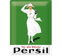 Nostalgic-Art Targa Vintage Persil - Weiße Dame - Idea Regalo per Amanti della Nostalgia, in Metallo, Design Retro per Decorazione, 30 x 40 cm