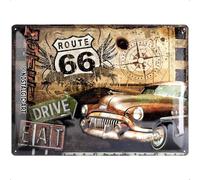 Nostalgic-Art Targa Vintage Road Trip - Idea Regalo per Amanti della Route 66, Metallo, Design Retro per Decorazione, 30 x 40 cm