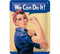 Nostalgic-Art Targa Vintage USA - We Can do it - Idea Regalo per Donne, in Metallo, Design Retro per Decorazione, 15 x 20 cm
