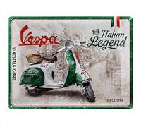 Nostalgic-Art Targa Vintage Vespa - Italian Legend - Idea regalo per amanti degli scooter, in metallo, Design retro per decorazione, 30 x 40 cm