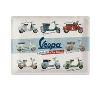 Nostalgic-Art Targa Vintage Vespa - Model Chart - Idea regalo per amanti degli scooter, in metallo, Design retro per decorazione, 30 x 40 cm