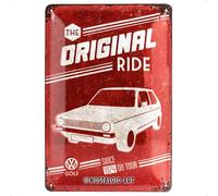 Nostalgic-Art Targa Vintage Volkswagen Original Ride - Idea Regalo per i Golf VW, in Metallo, Design Retro per Decorazione, 20 x 30 cm