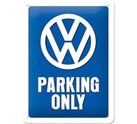 Nostalgic-Art Targa Vintage Volkswagen - VW Parking Only - Idea Regalo per Amanti di Accessori per Auto, in Metallo, Design Retro, 15 x 20 cm