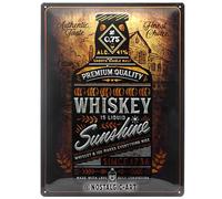 Nostalgic-Art Targa Vintage Whiskey Sunshine - Idea regalo per amanti del whiskey, in metallo, Design retro per decorazione, 30 x 40 cm