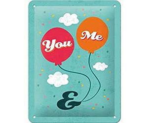 Nostalgic-Art Targa Vintage You & Me - Idea Regalo per i nostalgici, in Metallo, Design Retro per Decorazione, 15 x 20 cm