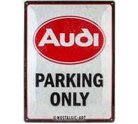 Nostalgic-Art Targhe Vintage, Audi - Parking Only - Idea regalo per accessori per auto, in metallo, Design retrò per decorazione, 30 x 40 cm, 23327