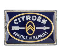 Nostalgic-Art Targhe Vintage Citroen - Service & Repairs - Idea Regalo per Accessori per Auto, in Metallo, Design Retro per Decorazione, 20 x 30 cm