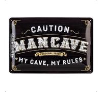 Nostalgic-Art Targhe Vintage Man Cave - Idea Regalo per Uomini, in Metallo, Design Retro per Decorazione, 20 x 30 cm