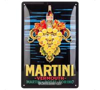 Nostalgic-Art Targhe Vintage, Martini - Vermouth Grapes - Idea regalo per amanti dei cocktail, in metallo, Design retro per decorazione, 20 x 30 cm