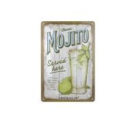 Nostalgic-Art Targhe Vintage, Mojito Served Here - Idea regalo per amanti dei cocktail, in metallo, Design retrò per decorazione, 20 x 30 cm
