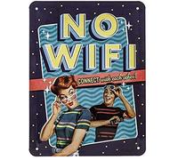 Nostalgic-Art Targhe Vintage No WiFi - Idea Regalo per Amanti della Nostalgia, in Metallo, Design Retro per Decorazione, 15 x 20 cm