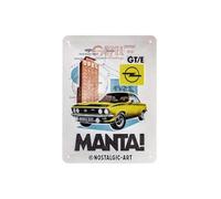 Nostalgic-Art Targhe Vintage, Opel - Manta! GT/E - Idea Regalo per Accessori per Auto, in Metallo, Design retrò per Decorazione, 15 x 20 cm