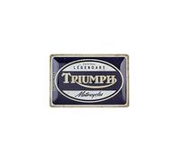 Nostalgic-Art Targhe Vintage Triumph - Motorcycles - Idea Regalo per Accessori per Moto, in Metallo, Design retrò per Decorazione, 20 x 30 cm