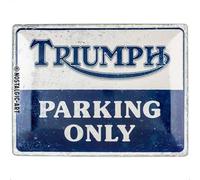 Nostalgic-Art Targhe Vintage Triumph - Parking Only - Idea Regalo per Accessori per Moto, in Metallo, Design retrò per Decorazione, 30 x 40 cm