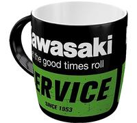 Nostalgic-Art Tazza da caffè, 330 ml, Kawasaki - Service - Idee regalo per biker, tazza in ceramica, design vintage