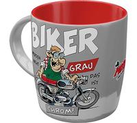 Nostalgic-Art Tazza da caffè, 330 ml, MOTOmania - Biker Chrom - Idee regalo per motociclisti, tazza in ceramica, design vintage