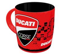 Nostalgic-Art Tazza da caffè retrò, 330 ml, Ducati Corse - Logo Racing - Idee regalo per biker, Official License Product (OLP), tazza in ceramica, design vintage