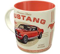 Nostalgic-Art Tazza da caffè retrò, 330 ml, Ford Mustang - GT 1967 Red | original Ford license product (OLP), tazza in ceramica, design vintage, Idea regalo per fan di Ford