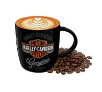 Nostalgic-Art Tazza da caffè retrò, 330 ml, Harley-Davidson - Genuine Logo - Idee regalo per biker, Official License Product (OLP), tazza in ceramica, design vintage