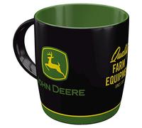 Nostalgic-Art Tazza da caffè retrò, 330 ml, John Deere - Logo Black - Idee regalo per amanti dei trattori, Official License Product (OLP), tazza in ceramica, design vintage