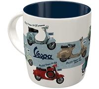Nostalgic-Art Tazza da caffè retrò, 330 ml, Vespa - Model Chart | original Vespa license product (OLP), tazza in ceramica, design vintage, Idea regalo per fan di Vespa