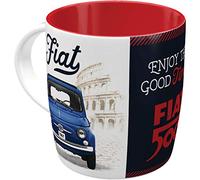 Nostalgic-Art Tazza da caffè retrò, Fiat - Good things - Idea regalo per amanti di auto, in ceramica, divertente design vintage con detto, 330 ml