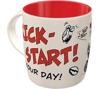 Nostalgic-Art Tazza da caffè retrò, MOTOmania - Kick-Start - Idea regalo per amanti di moto, in ceramica, divertente design vintage con detto, 330 ml