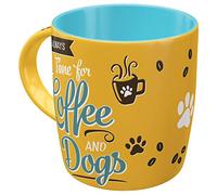 Nostalgic-Art Tazza da caffè retrò, PfotenSchild - Coffee and Dogs - Idea regalo per proprietari di cani, Design vintage, 330 ml, in ceramica