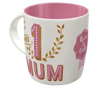 Nostalgic-Art Tazza da caffè retrò, Word Up - Number 1 Mum - Idea regalo per mamma, Design vintage, 330 ml, in ceramica