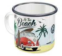 Nostalgic-Art Tazza smaltata retrò, Bulli T1 - Beach - Idea regalo per i bus VW, Coppa da campeggio, Design vintage, 360 ml