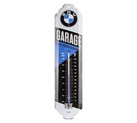 Nostalgic-Art Termometro analogico BMW - Garage - Idea Regalo per Amanti di Accessori per Auto, in Metallo, Design Vintage, 6,5 x 28 cm