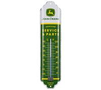 Nostalgic-Art Termometro retrò, 7 x 28 cm, John Deere - Service & Parts | original John Deere license product (OLP), in metallo, design vintage, Idea regalo per fan di trattori