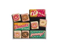 Nostalgic-Art Set di Magneti Vintage USA - Donuts - Idea Regalo per Amanti delle cene, Decorazione del Frigorifero, Design nostalgico, 9 Pezzi, 9 unità