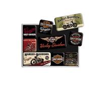 Nostalgic-Art Set di Magneti Vintage Harley Davidson Bikes - Regalo per Amanti di Moto, Decorazione del Frigorifero, Design nostalgico, 9 Pezzi, 9 unità